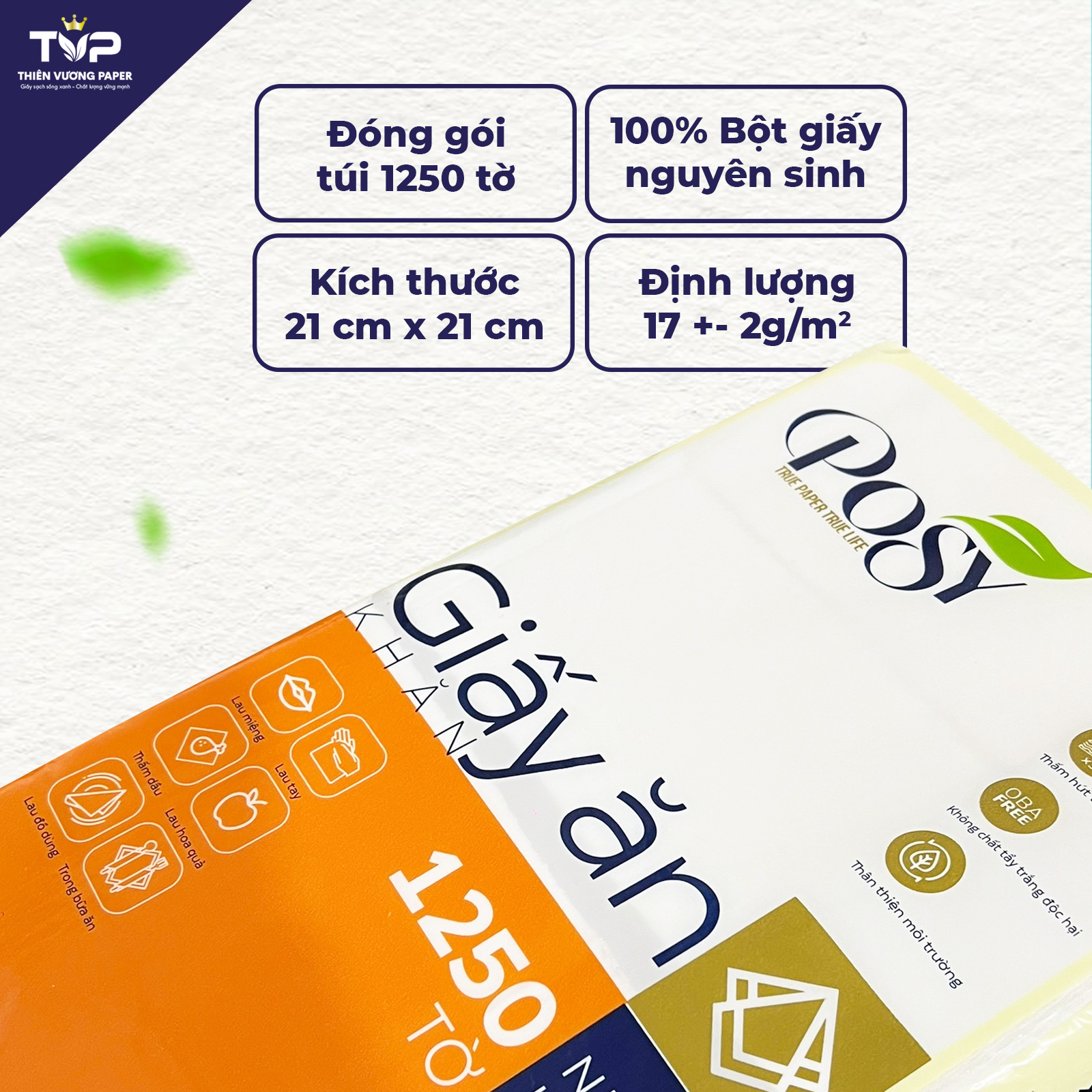 khăn giấy ăn posy 1250 tờ