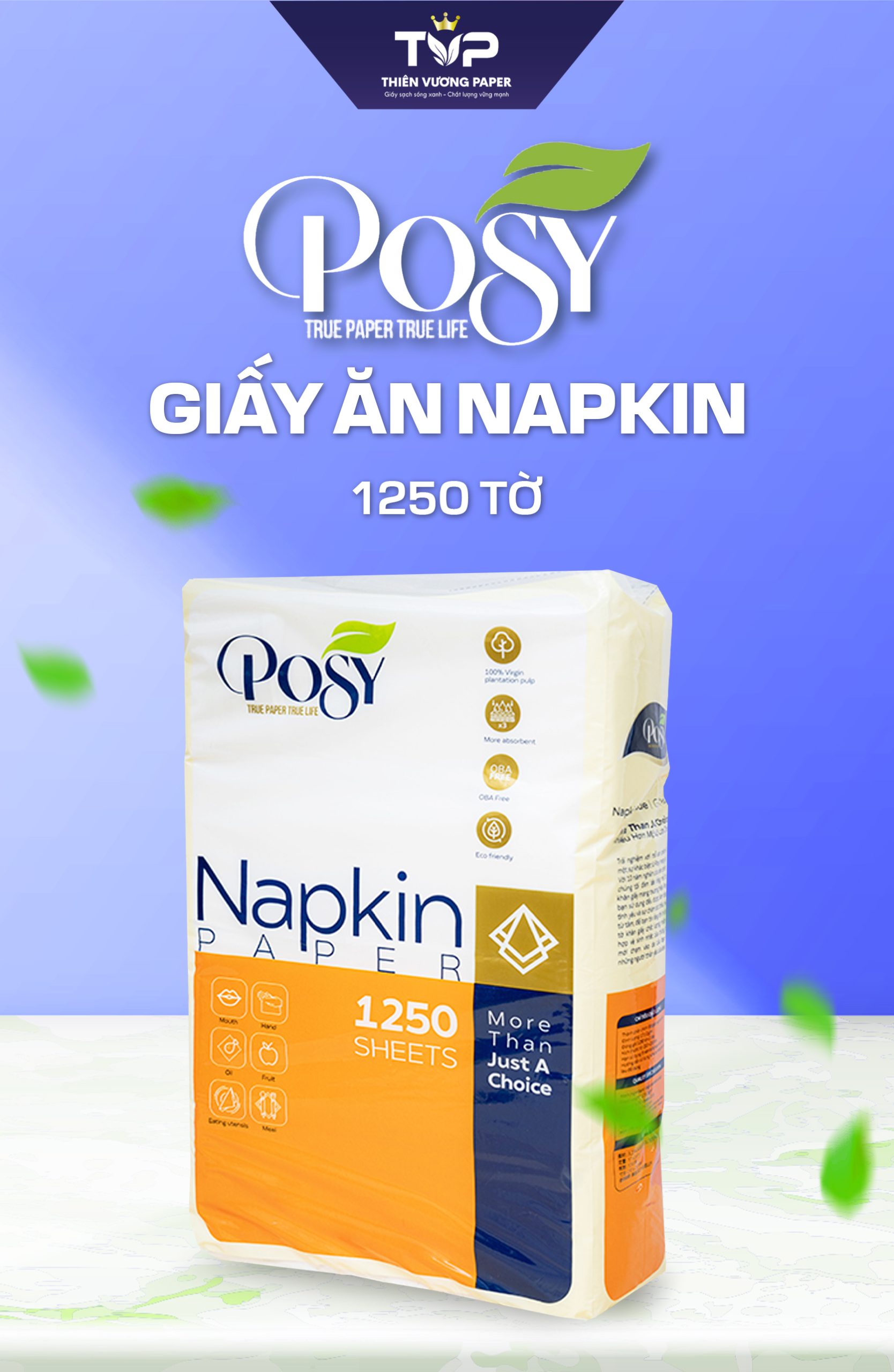 khăn giấy ăn posy 1250 tờ