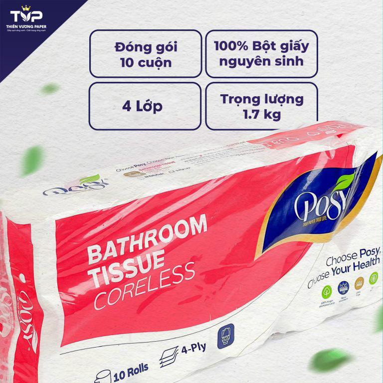 Đặc điểm giấy vệ sinh Posy không lõi 4 lớp
