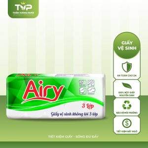 Giấy vệ sinh Airy không lõi 10 cuộn 3 lớp