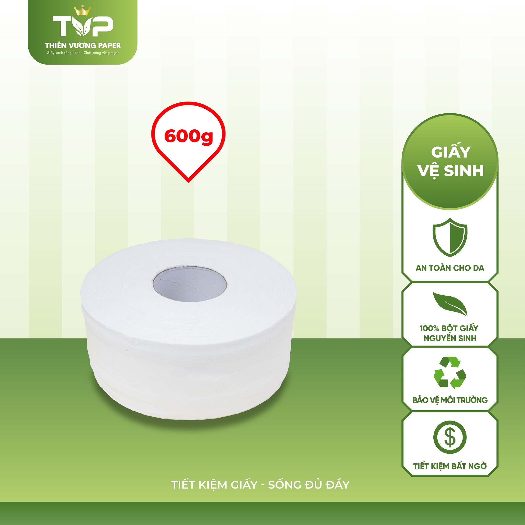 Giấy vệ sinh công nghiệp cuộn lớn 600g
