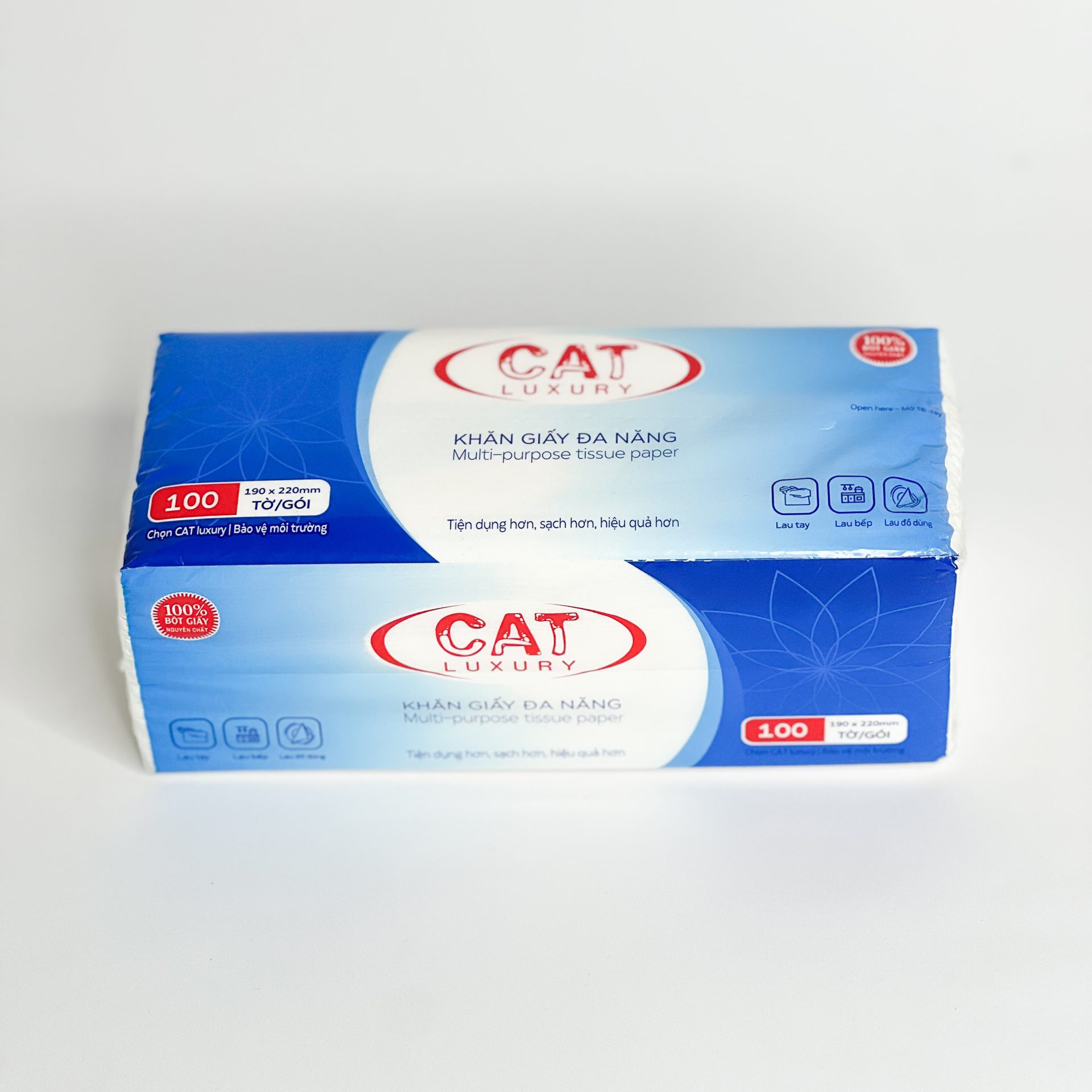 Giấy lau đa năng Cat Luxury 100 tờ - Ảnh 4