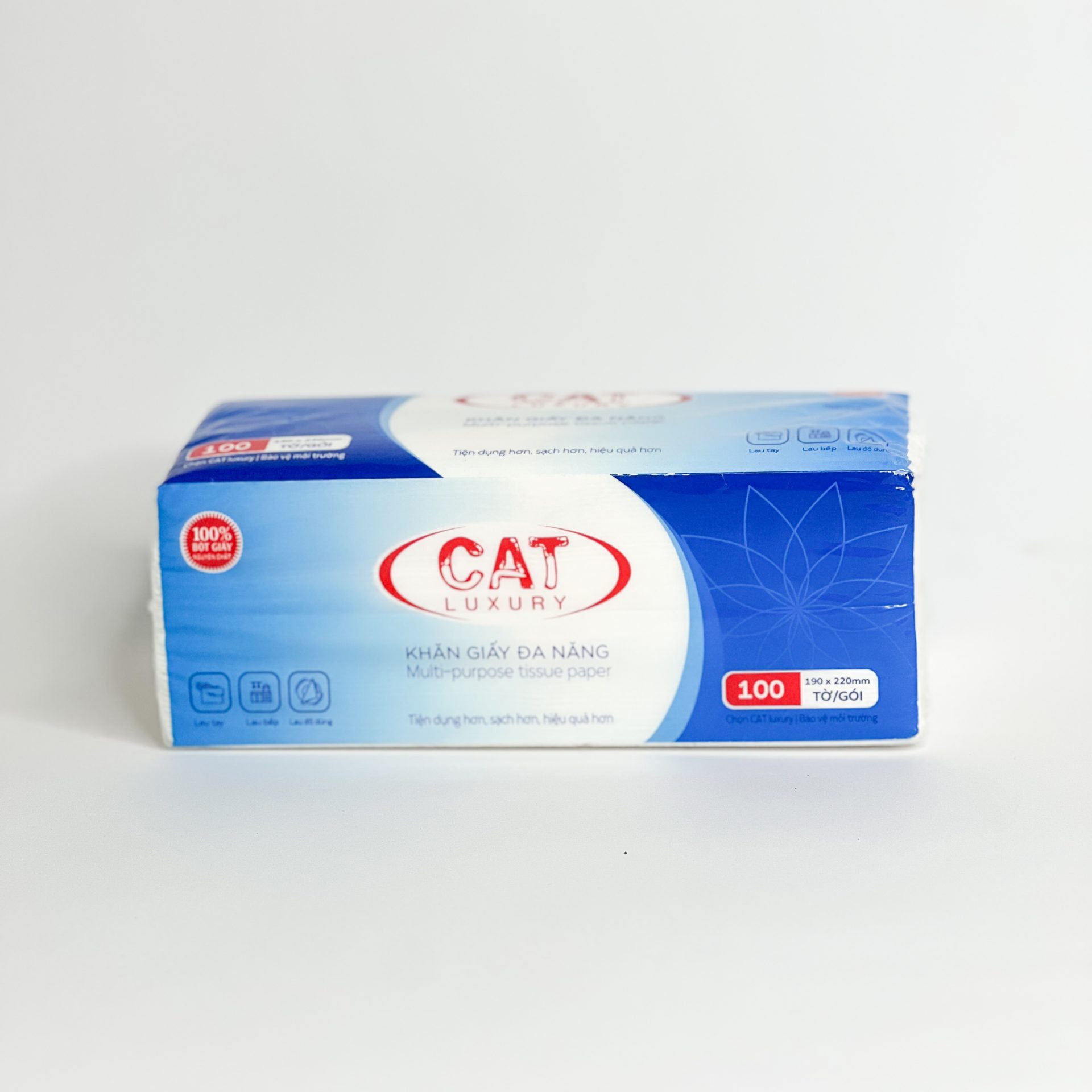 Giấy lau đa năng Cat Luxury 100 tờ - Ảnh 3