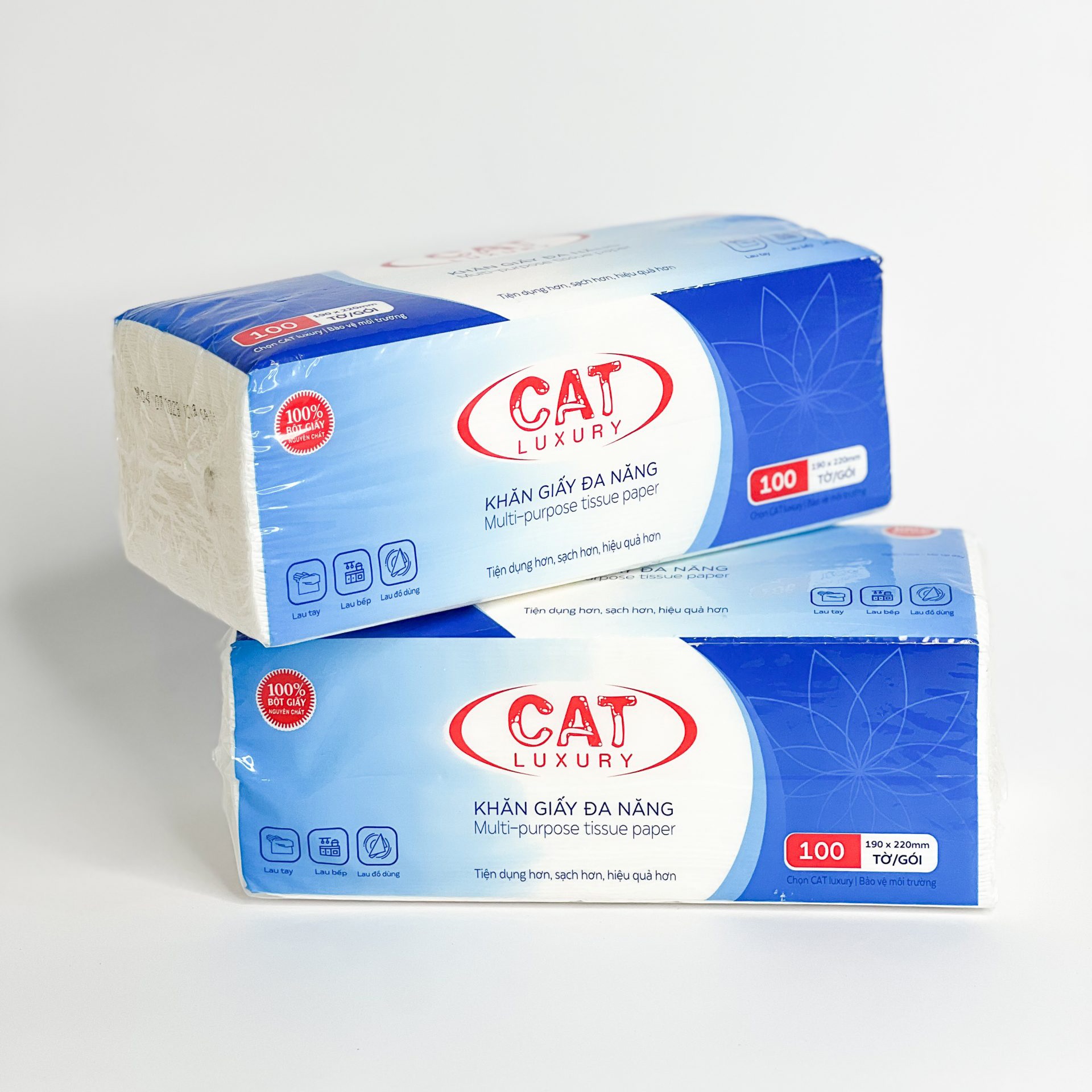 Giấy lau đa năng Cat Luxury 100 tờ - Ảnh 2
