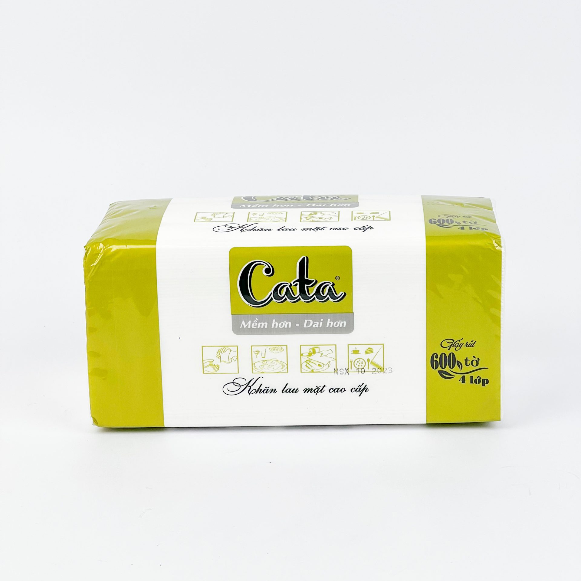 Khăn giấy lụa Cata cao cấp 600 tờ, 4 lớp - Ảnh 2