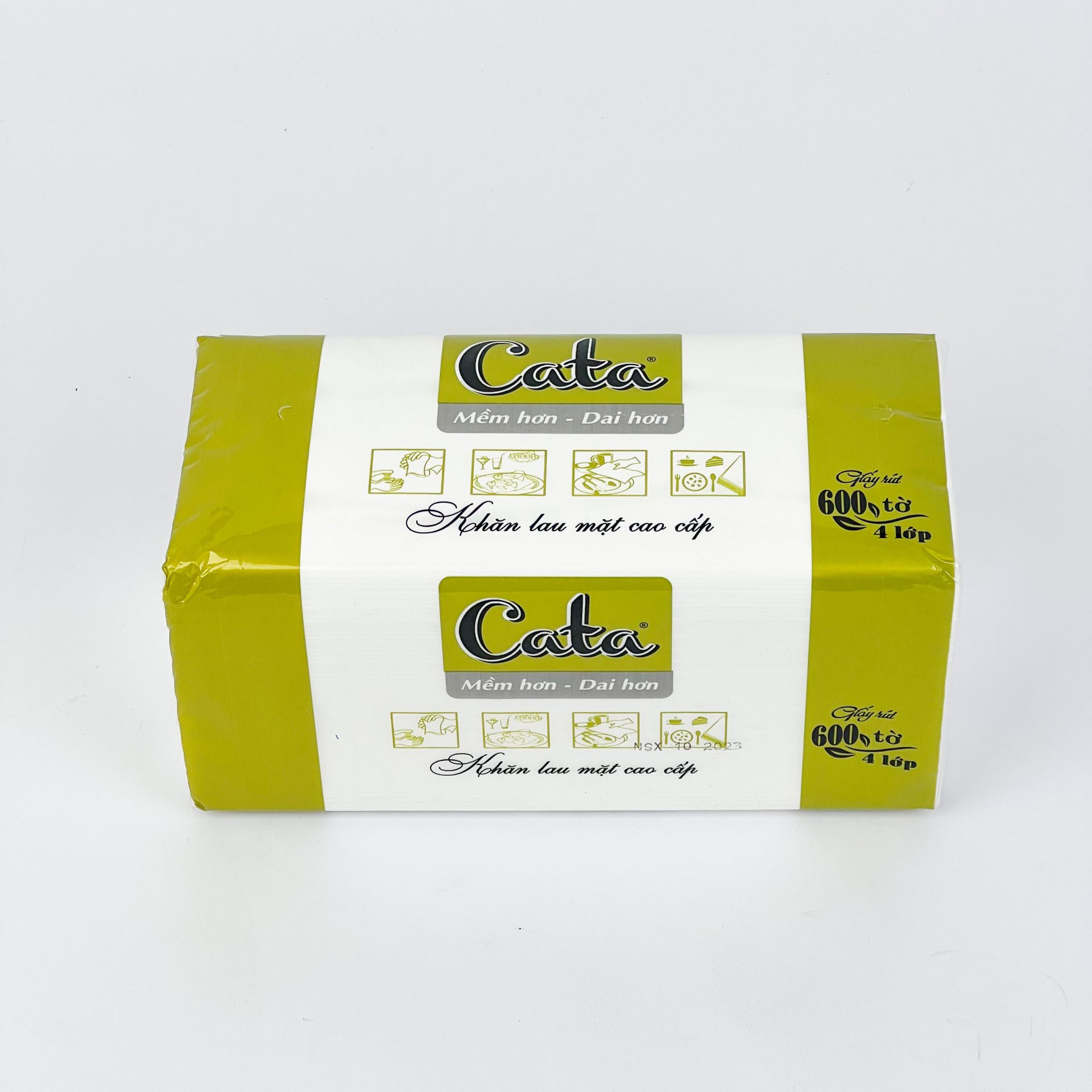 Khăn giấy lụa Cata cao cấp 600 tờ, 4 lớp - Ảnh 3