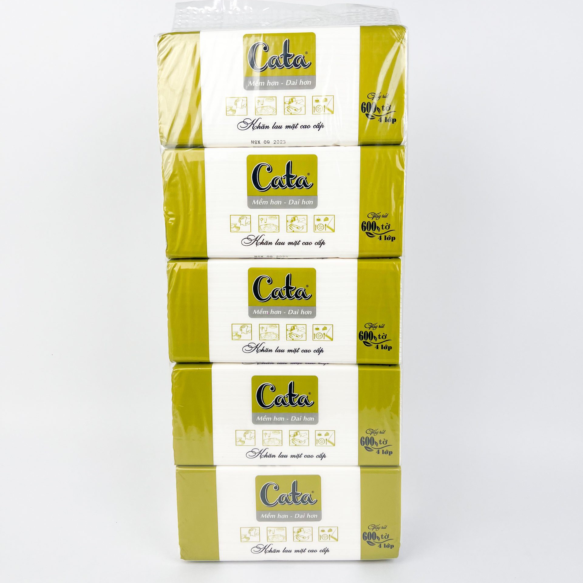 Khăn giấy lụa Cata cao cấp 600 tờ, 4 lớp - Ảnh 5
