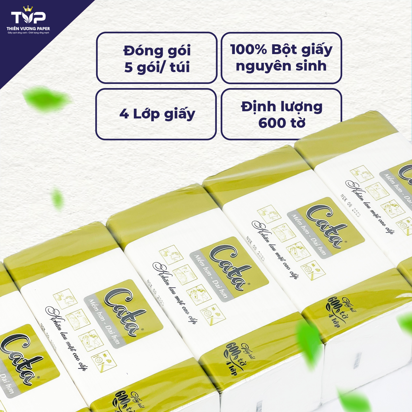 Thông tin sản phẩm khăn giấy lụa Cata