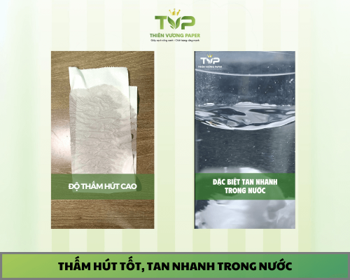 Thấm hút tốt, tan nhanh trong nước