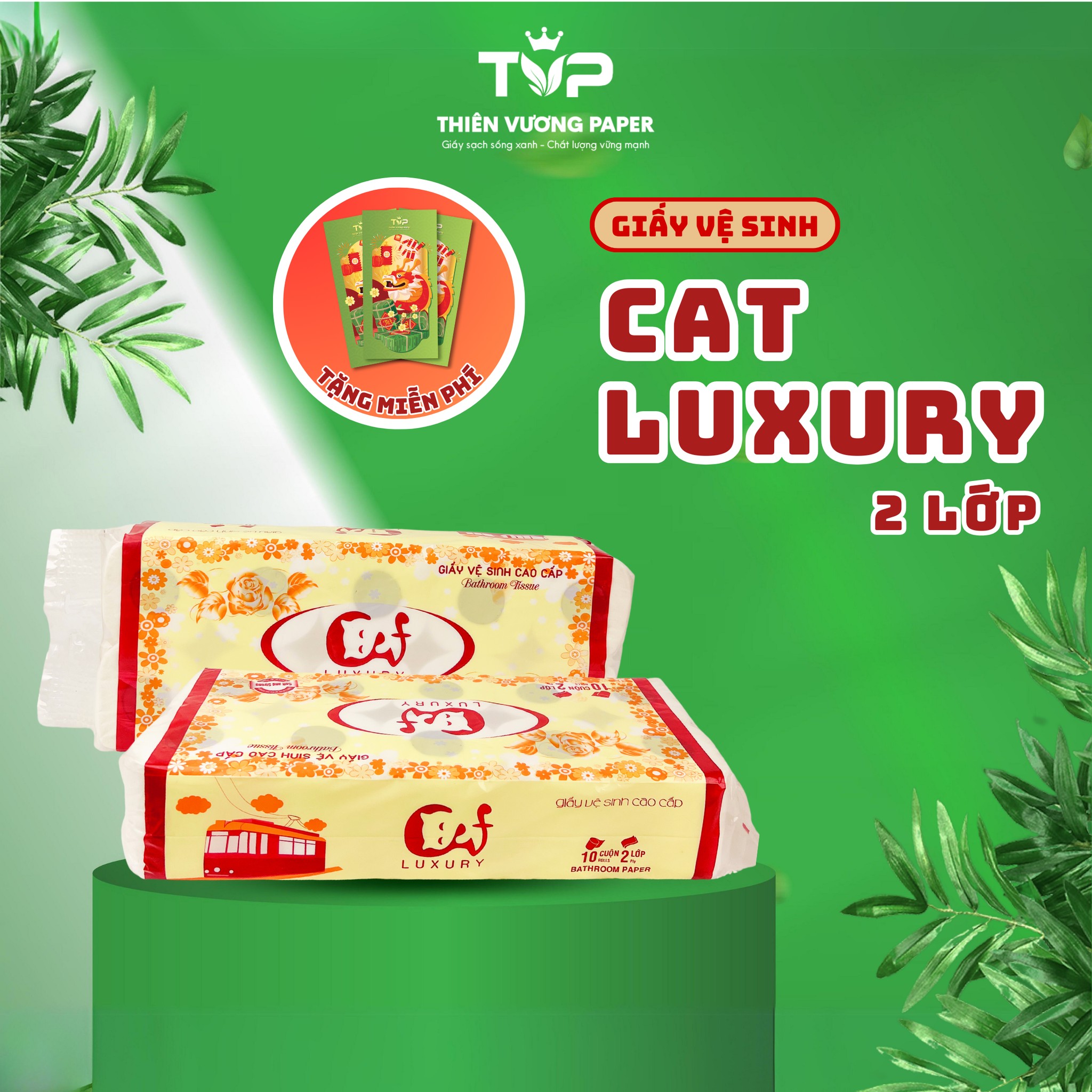 Giấy vệ sinh cao cấp Cat luxury 2 lớp