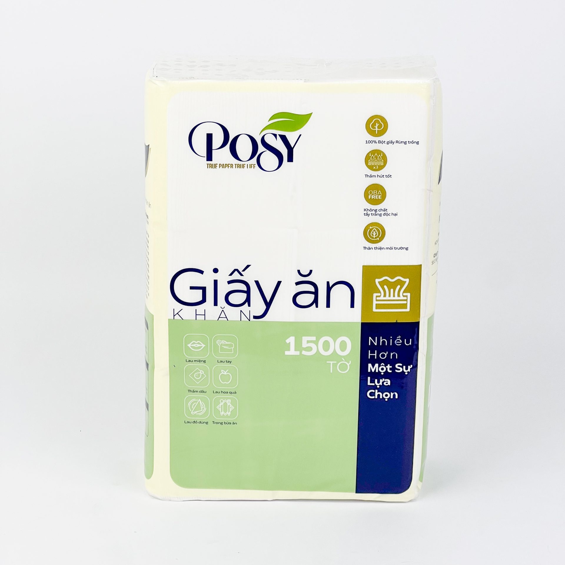 Khăn giấy ăn Posy 1500 tờ 2 lớp - Ảnh 2