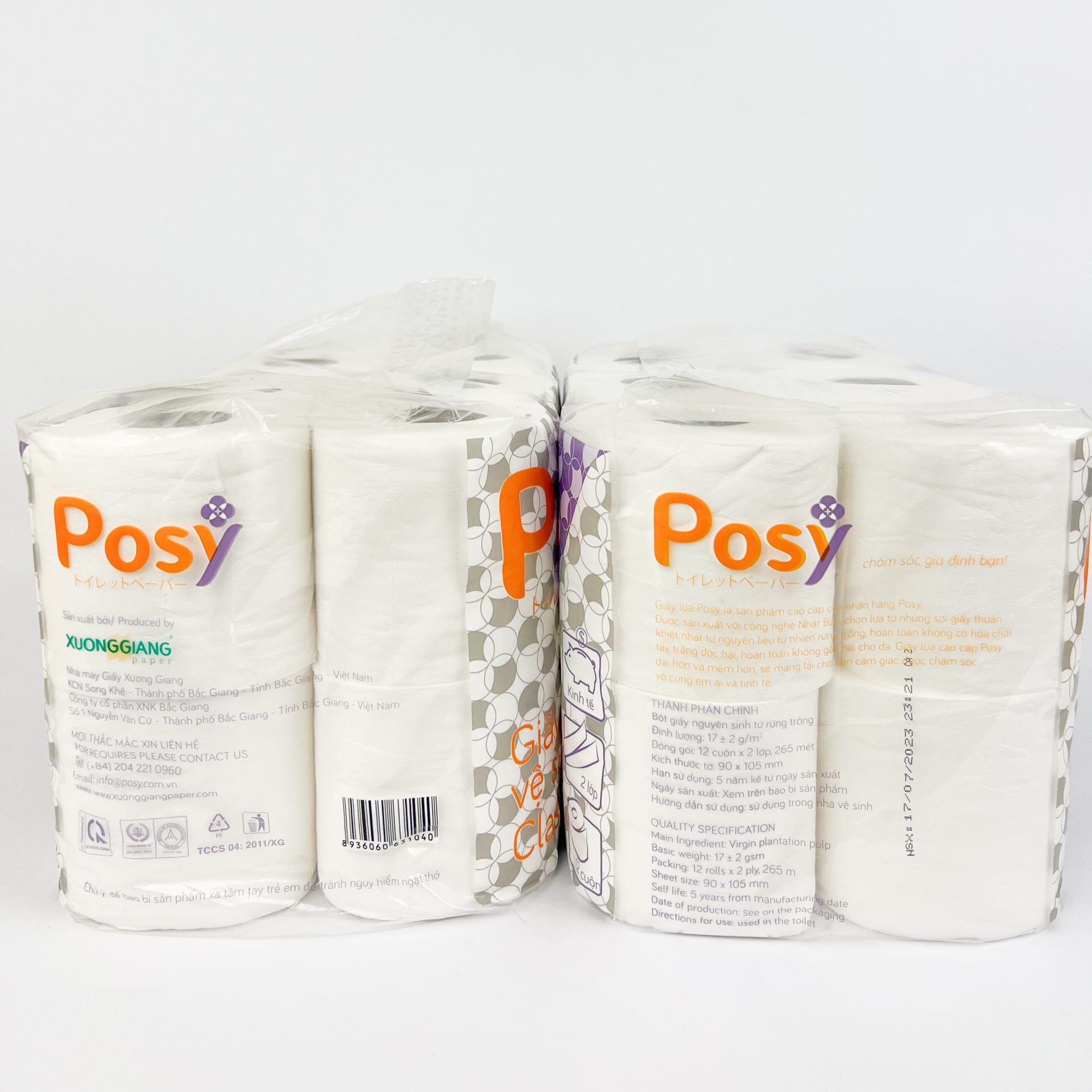 Giấy vệ sinh Posy Classic 12 cuộn 2 lớp - Ảnh 5