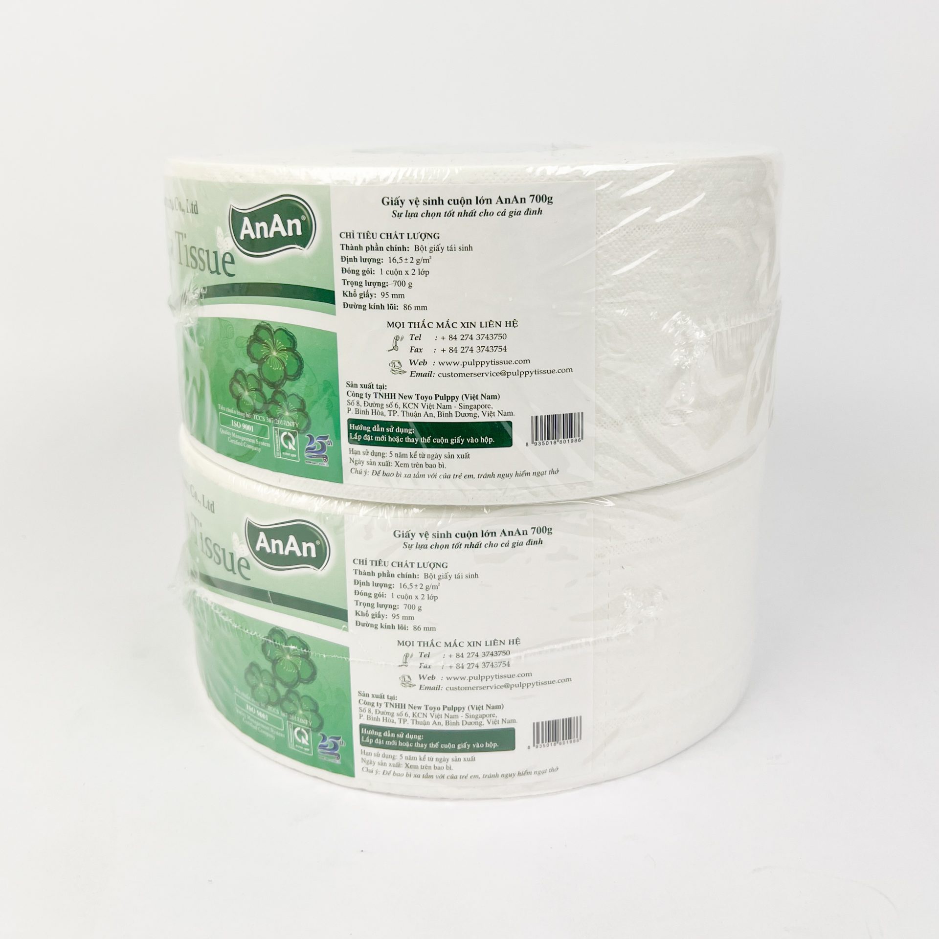 Giấy vệ sinh cuộn lớn An An khối lượng 700g - Ảnh 4