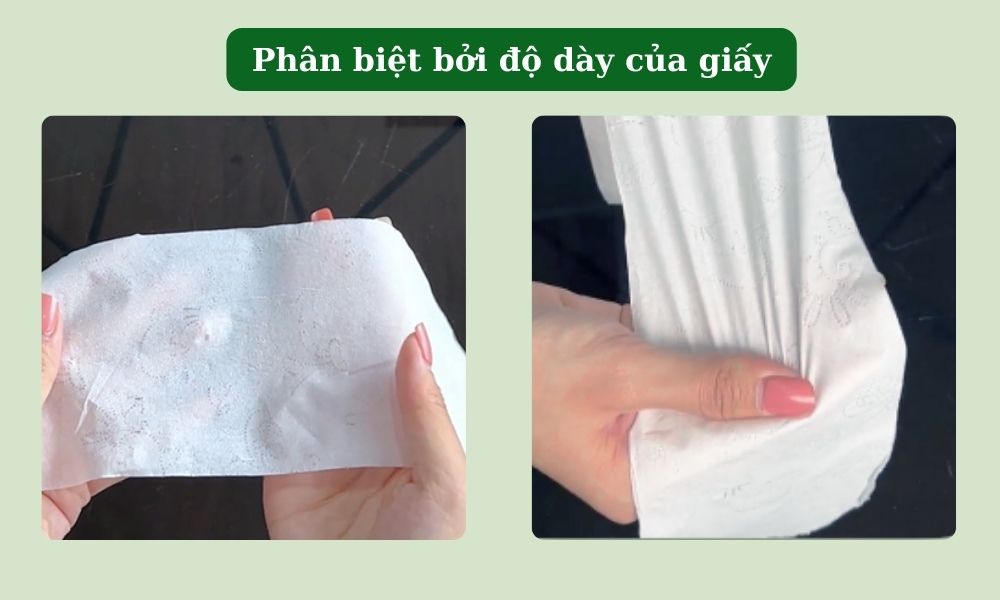 Phân biệt bởi độ dày của giấy