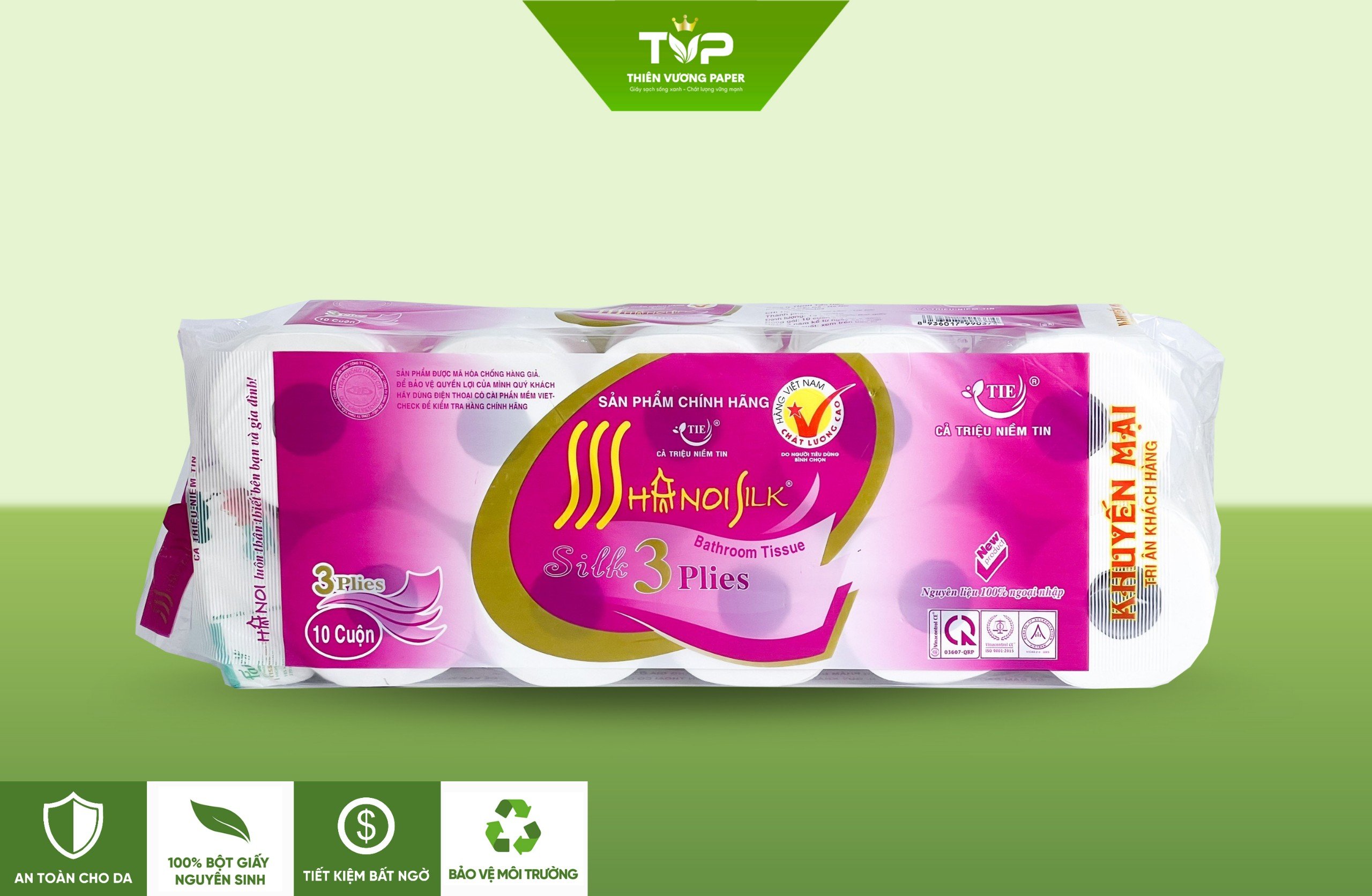 Giấy vệ sinh Hà Nội Silk có lõi 3 lớp