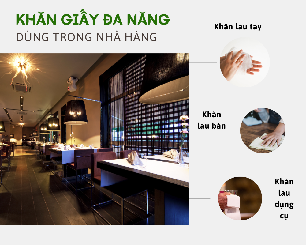 khăn giấy đa năng dùng trong nhà hàng