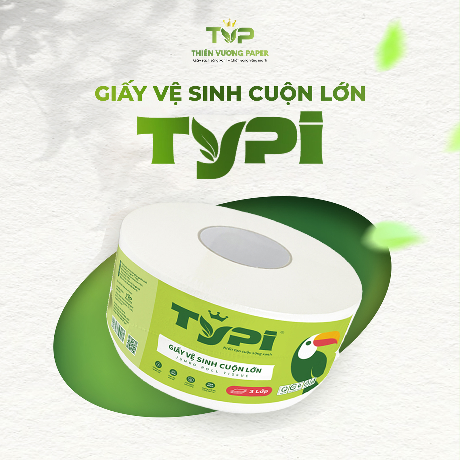 Giấy vệ sinh cuộn lớn Typi của Thiên Vương Paper