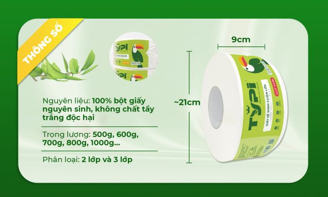 Thông số giấy vệ sinh cuộn lớn