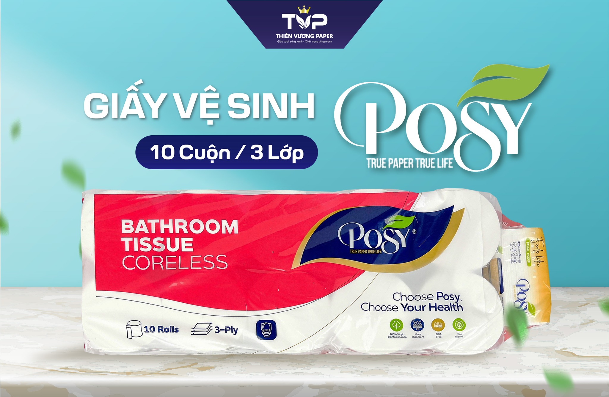 Giấy vệ sinh cuộn nhỏ Posy