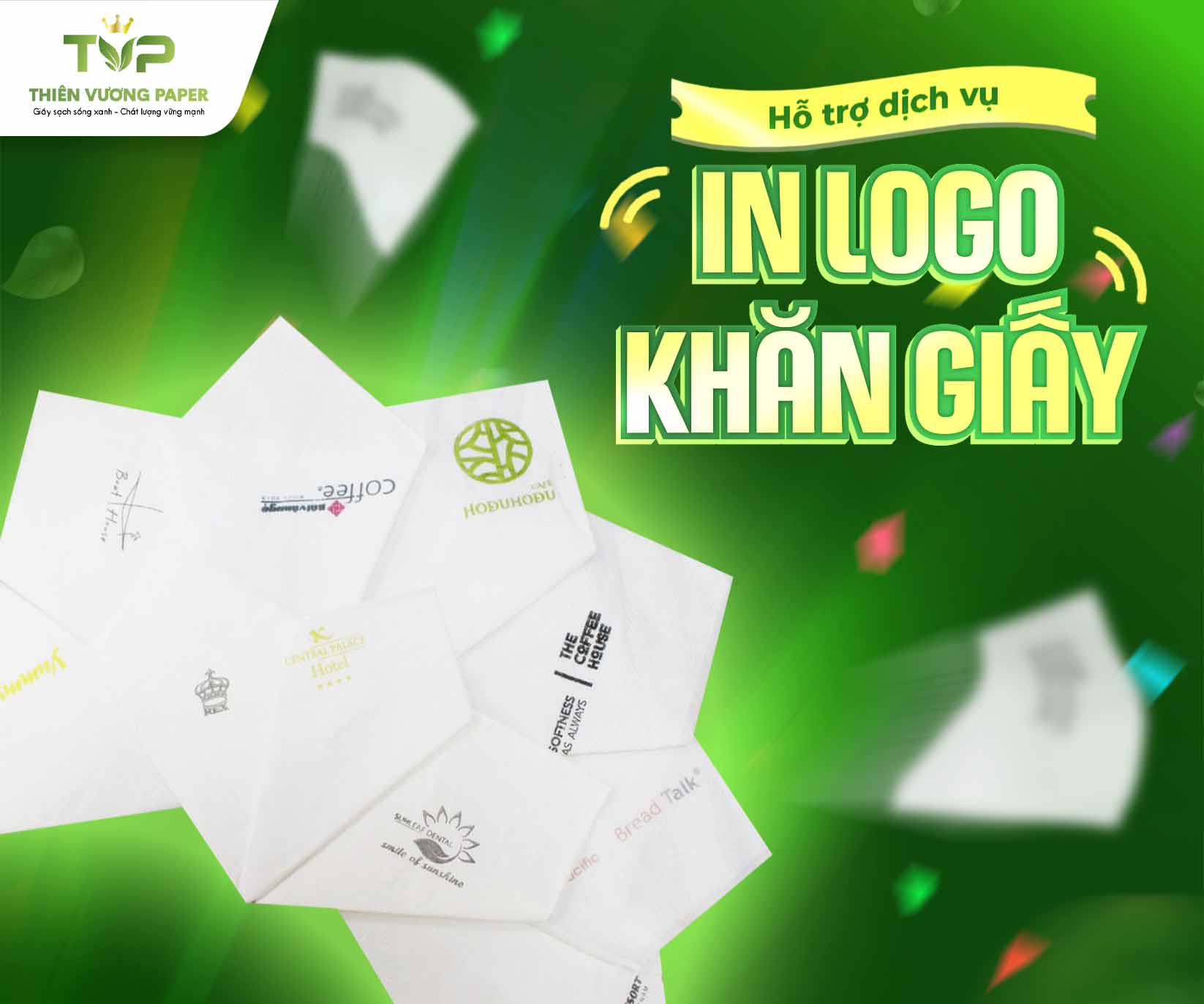 Giấy Ăn In Logo Thương Hiệu