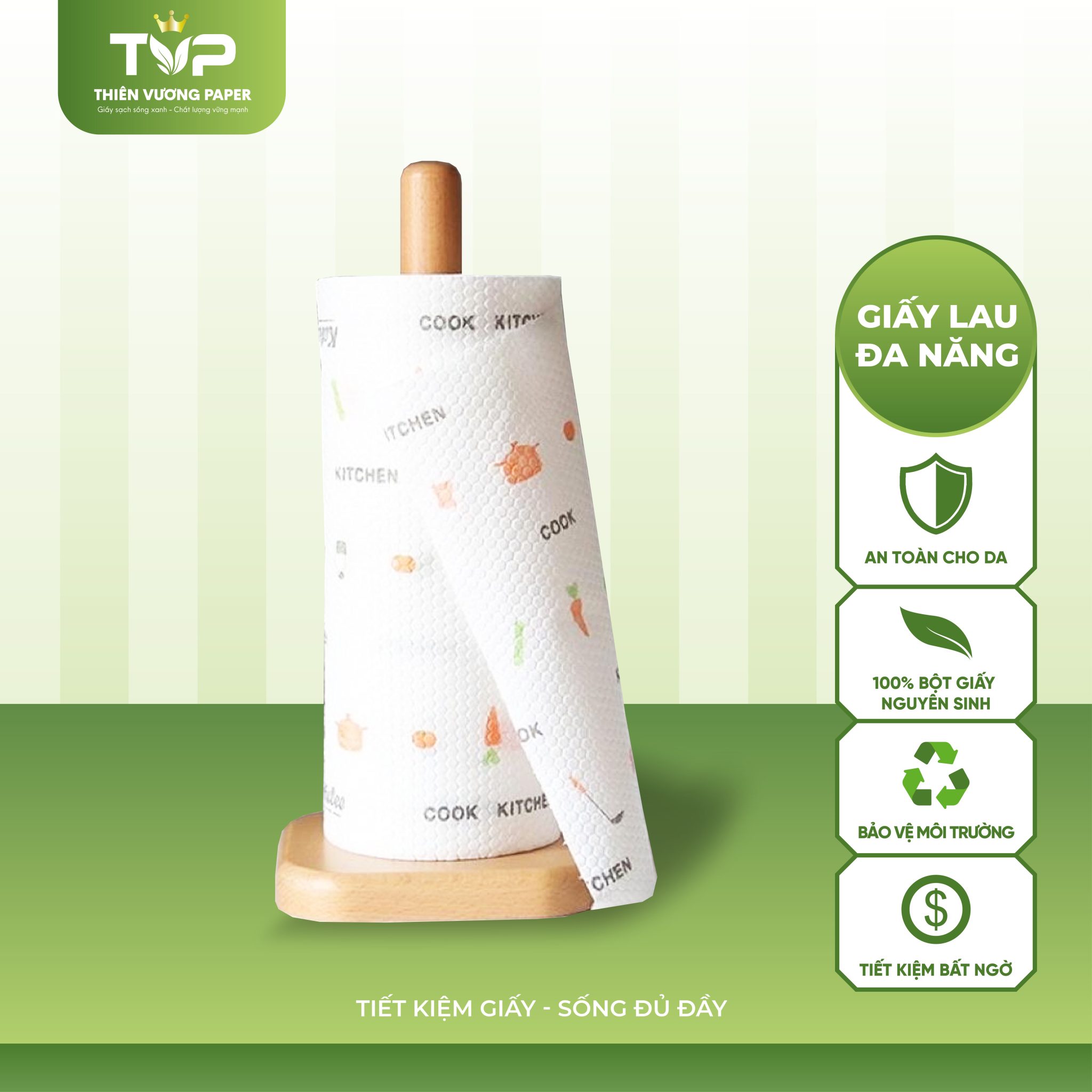 Cuộn khăn giấy lau bếp có thể giặt được