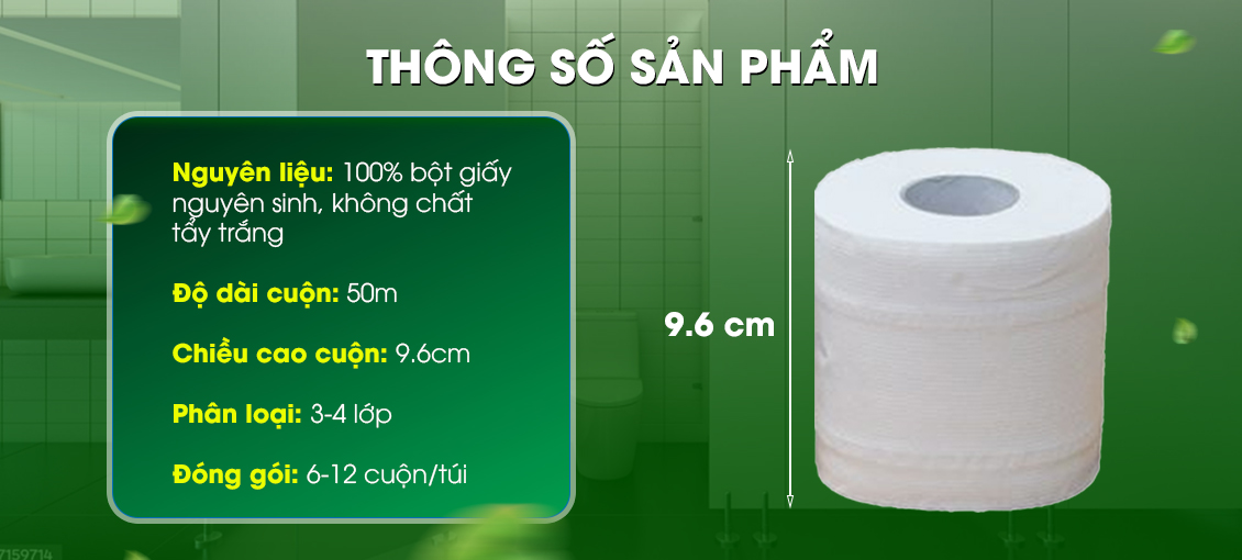 Thông số sản phẩm giấy vệ sinh cuộn nhỏ
