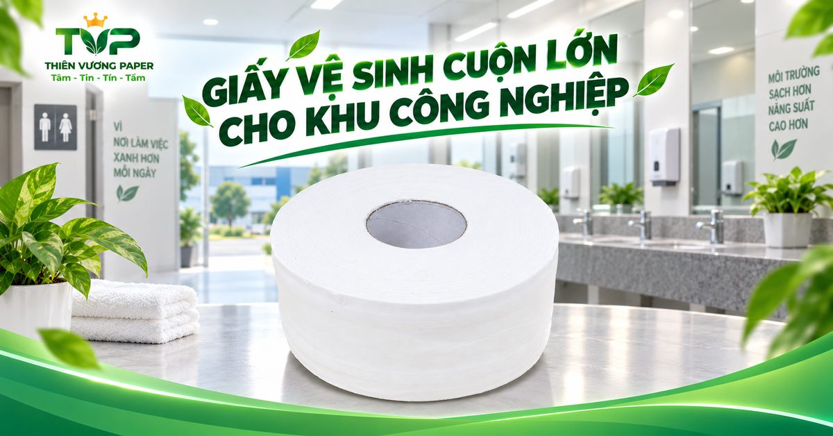 Giấy vệ sinh cuộn lớn cho khu công nghiệp - Thiên Vương Paper