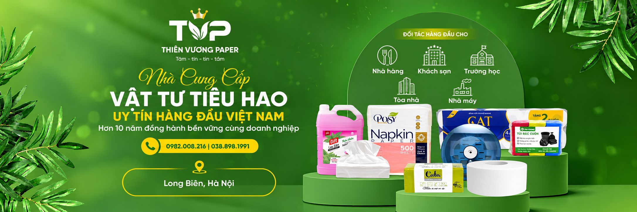 Thiên Vương Paper - nhà cung cấp vật tư tiêu hao, giấy vệ sinh cho doanh nghiệp miền Bắc